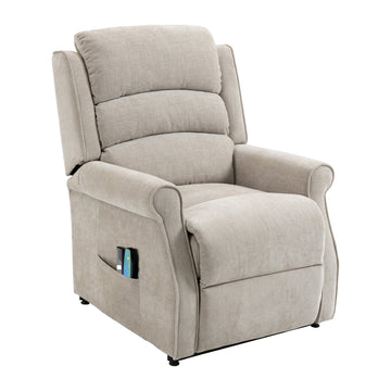 Boyel Living Ergonomic Chenille Fabric Power Lift Recliner Chair for Elderly with 8-Point Massage and Remote Control