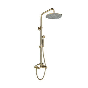 Boyel Living Exposed Pipe Complete Shower System 1-Spray Patterns with 2.5 GPM 8 in. Wall Mount Dual Shower Heads