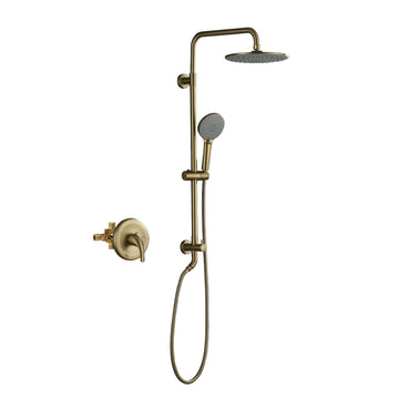 Boyel Living 3-Spray Patterns with 2.5 GPM 10 in. Wall Mount Dual Shower Heads with Pressure Balance Valve