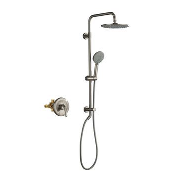 Boyel Living 3-Spray Patterns with 2.5 GPM 10 in. Wall Mount Dual Shower Heads with Pressure Balance Valve