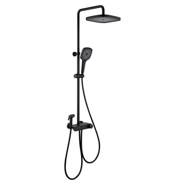 Boyel Living 3-Spray Patterns with 2.5 GPM 10 in. Wall Mount Dual Shower Heads with Thermostatic Valve and Tub Spout