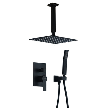 Boyel Living 1-Spray Patterns with 2.5 GPM 10 in. Ceiling Mount Dual Shower Heads with Pressure Balance Valve