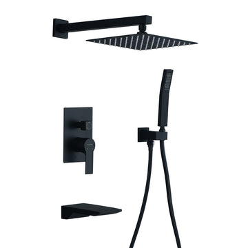 Boyel Living Wall Mount Single-Handle 1-Spray Tub and Shower Faucet with 10 in. Fixed Shower Head (Valve Included)