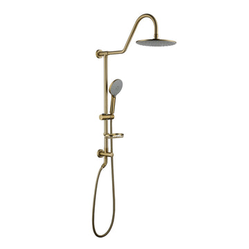 Boyel Living 10 in. 3-Spray Patterns Dual Wall Mount Shower Heads with 2.5 GPM with Soap Dish (Valve Not Included)