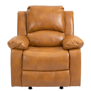 Boyel Living Heavy Duty Faux Leather 8-Point Massage Glider Recliner with Remote Control and Side Pocket