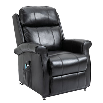 Boyel Living Faux Leather Elderly Power Lift Recliner 8-Point Massage Reclining Chair with Side Pocket and Remote Control
