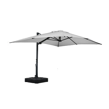 Boyel Living 10x13 ft. 360¡ã Rotation Cantilever Patio Umbrella with BaseandLED Light