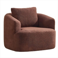 Mid-Century Modern Accent Chair, Upholstered Armchair Living Room Chair, Comfy Single Sofa Chair with Sturdy Legs, Polyester Fabric Chair for Living Room Bedroom,Red