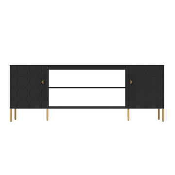 Versatile TV Stand with Elegant Honeycomb Design and Ample Storage