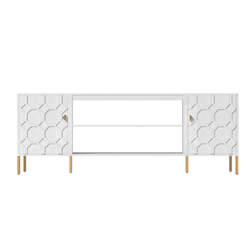 Versatile TV Stand with Elegant Honeycomb Design and Ample Storage