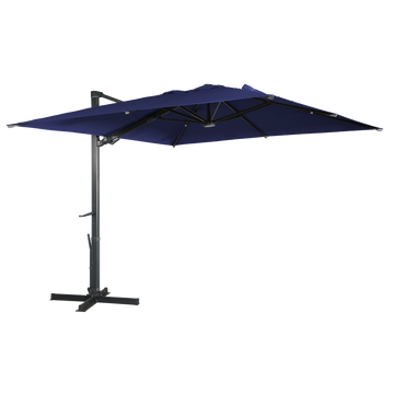 Boyel Living 10x10 ft. 360¡ãRotation Square Cantilever Patio Umbrella with LED Light