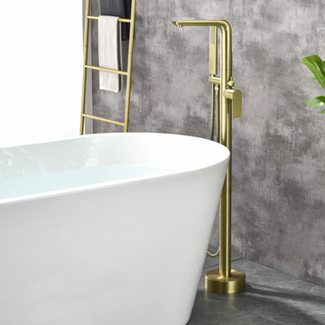 Single-Handle 1-Spray Tub and Shower Faucet in Brushed Gold (Valve Included) - Built In Valve