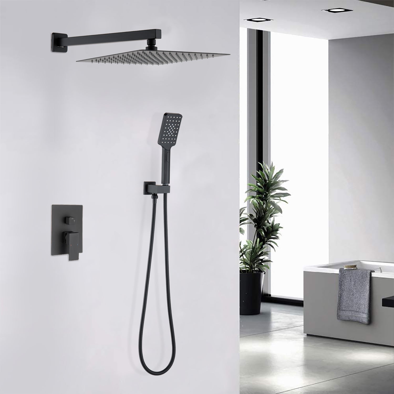 wall mount dual shower heads