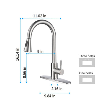 Kitchen Faucet with Pull Out Sprayer in Brushed Nickel