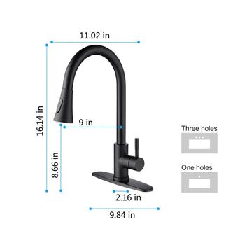Kitchen Faucet with Pull Out Sprayer in Matte Black