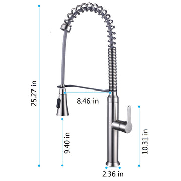 Single Handle Kitchen Faucet with Pull Down Sprayer in Brushed Nickel
