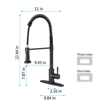 Kitchen Faucet with Pull Out Sprayer in Matte Black