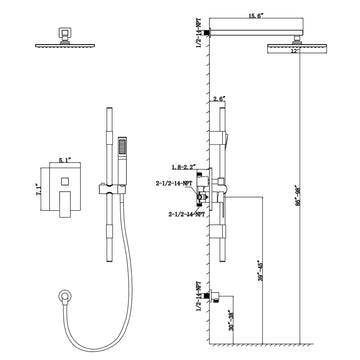 12" Rain Shower Head Systems Wall Mounted Shower