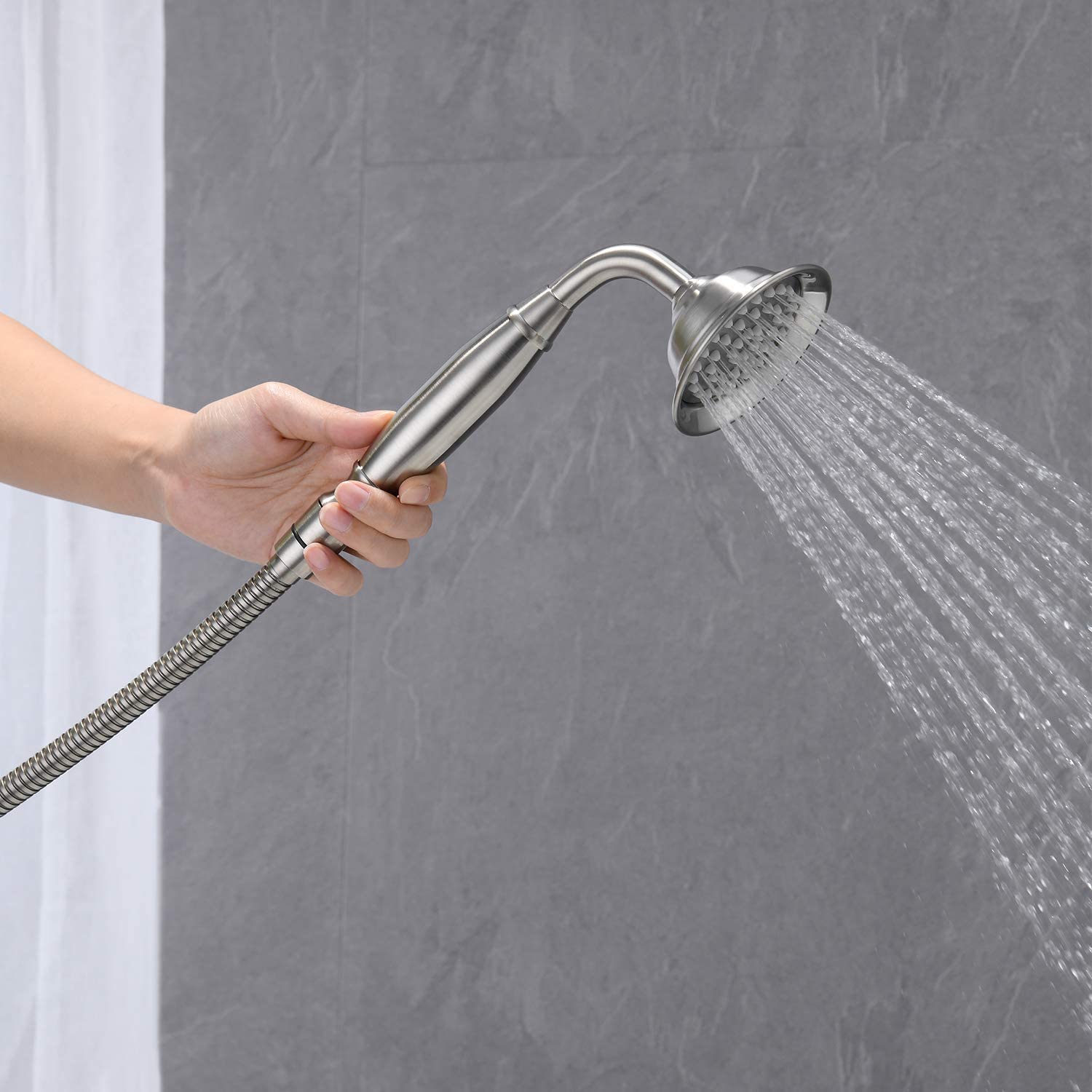 Featured Handheld Shower Head in Brushed Nickel