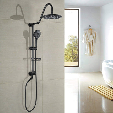 Surface mounted Wall Mount Dual Shower Heads with Soap Dish