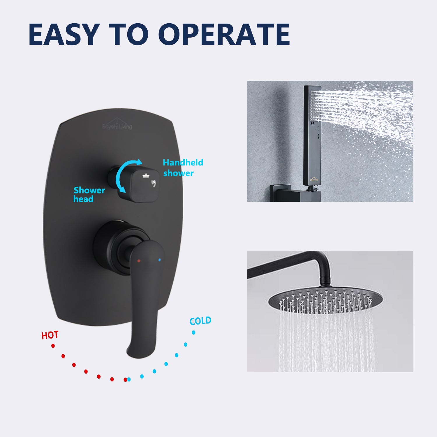 Three-function shower system