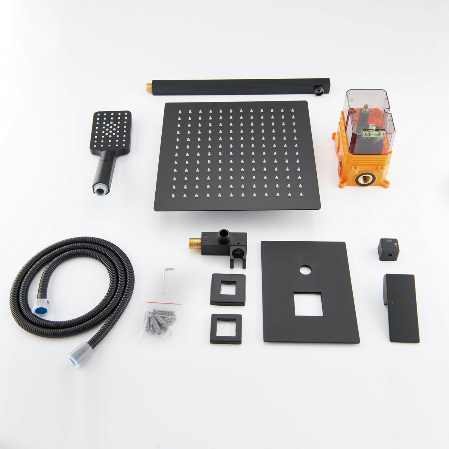 10 in. Matte Black complete shower system