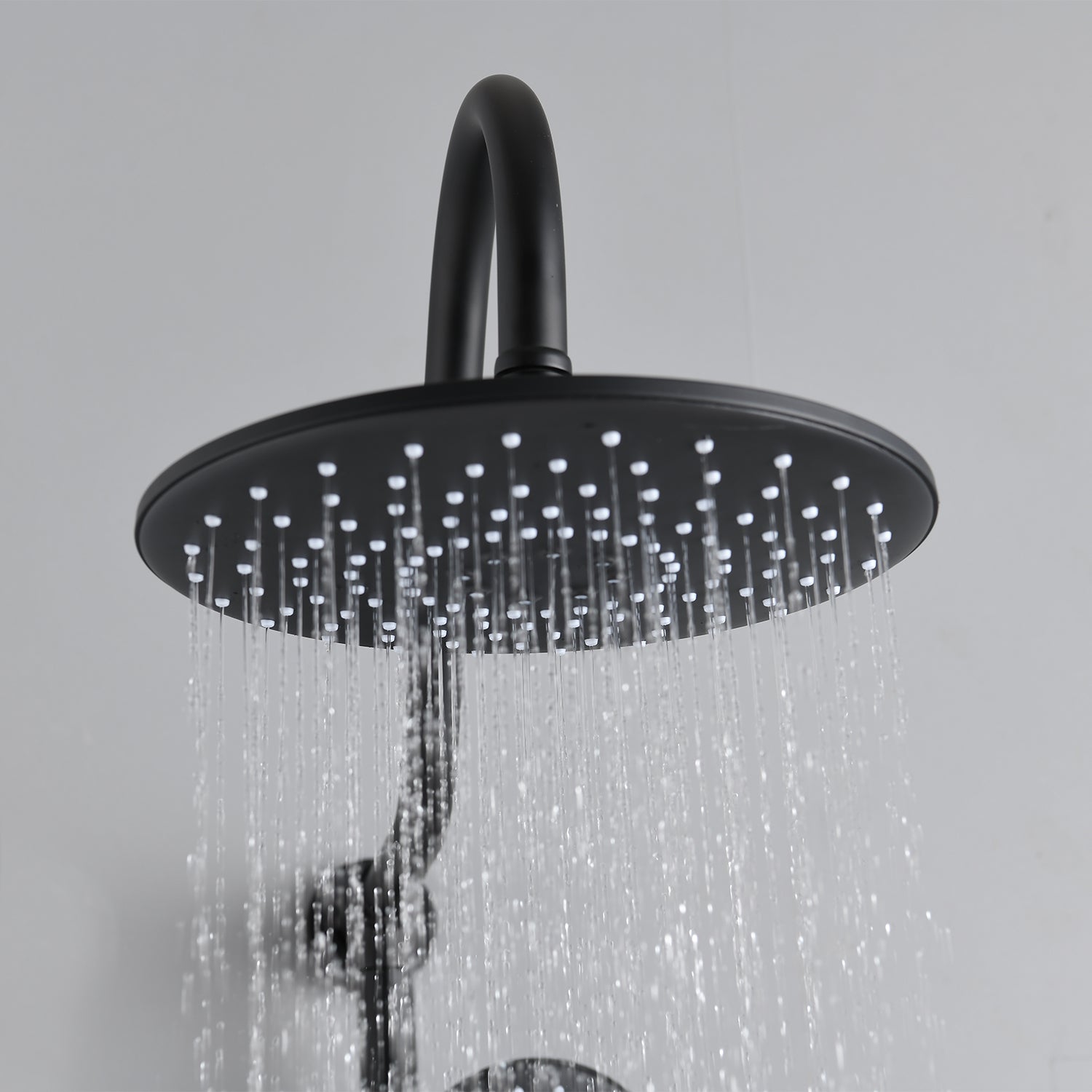 10 in. Wall Mount Round Shower Head in Matte Black