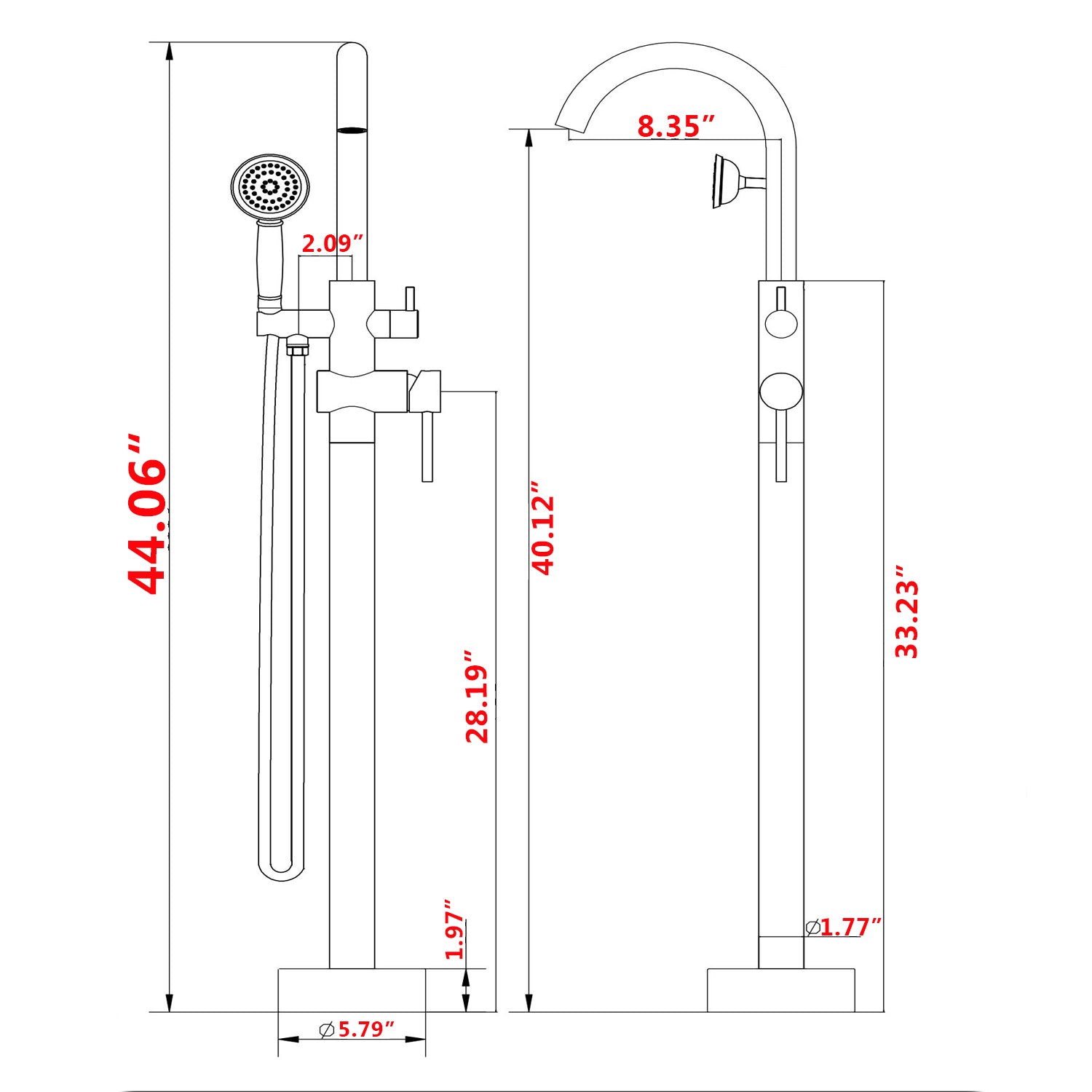 MS-BL-1515-2-BN Dimensions