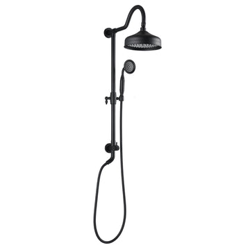 Boyel Living 2.5 GPM 8 in. Wall Mount Dual Shower Heads with 3-Spray Patterns Handheld Shower - Mixing Valve Not Included in Matte Black