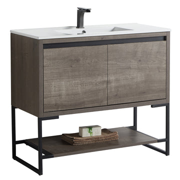 40 in. Freestanding Bathroom Vanity Cabinet with Ceramics Counter Top