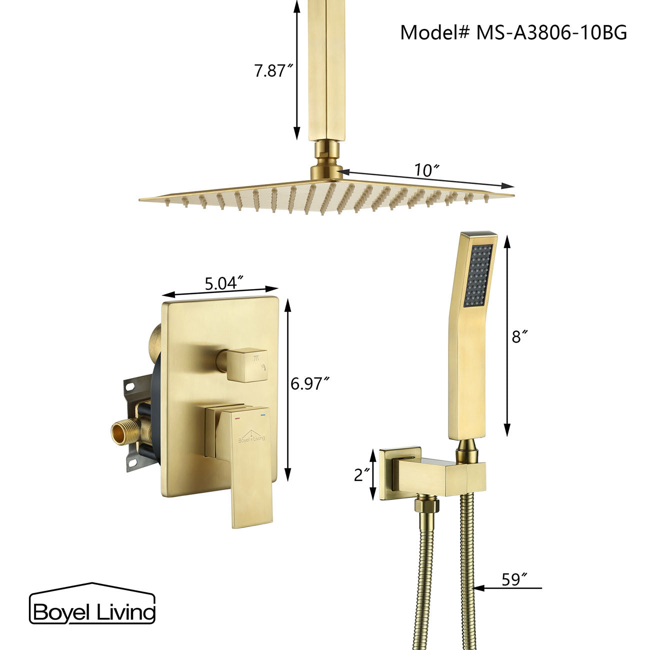 MS-A3806-10BG Dimensions