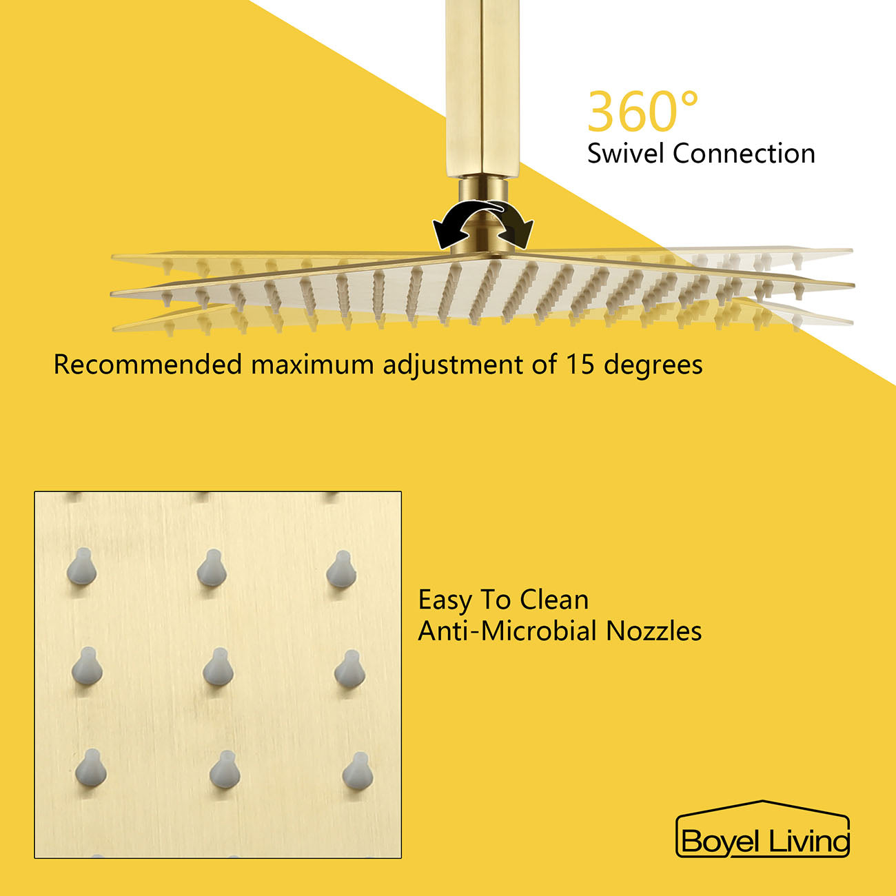 Shower System with Anti-Microbial Nozzles