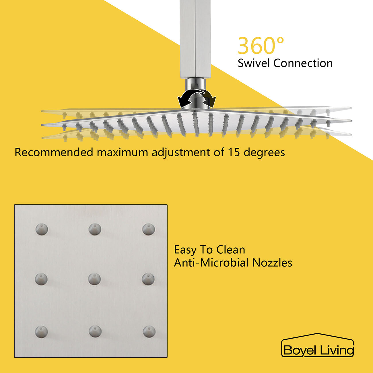 10 in. Ceiling Mounted Rainfall Shower System