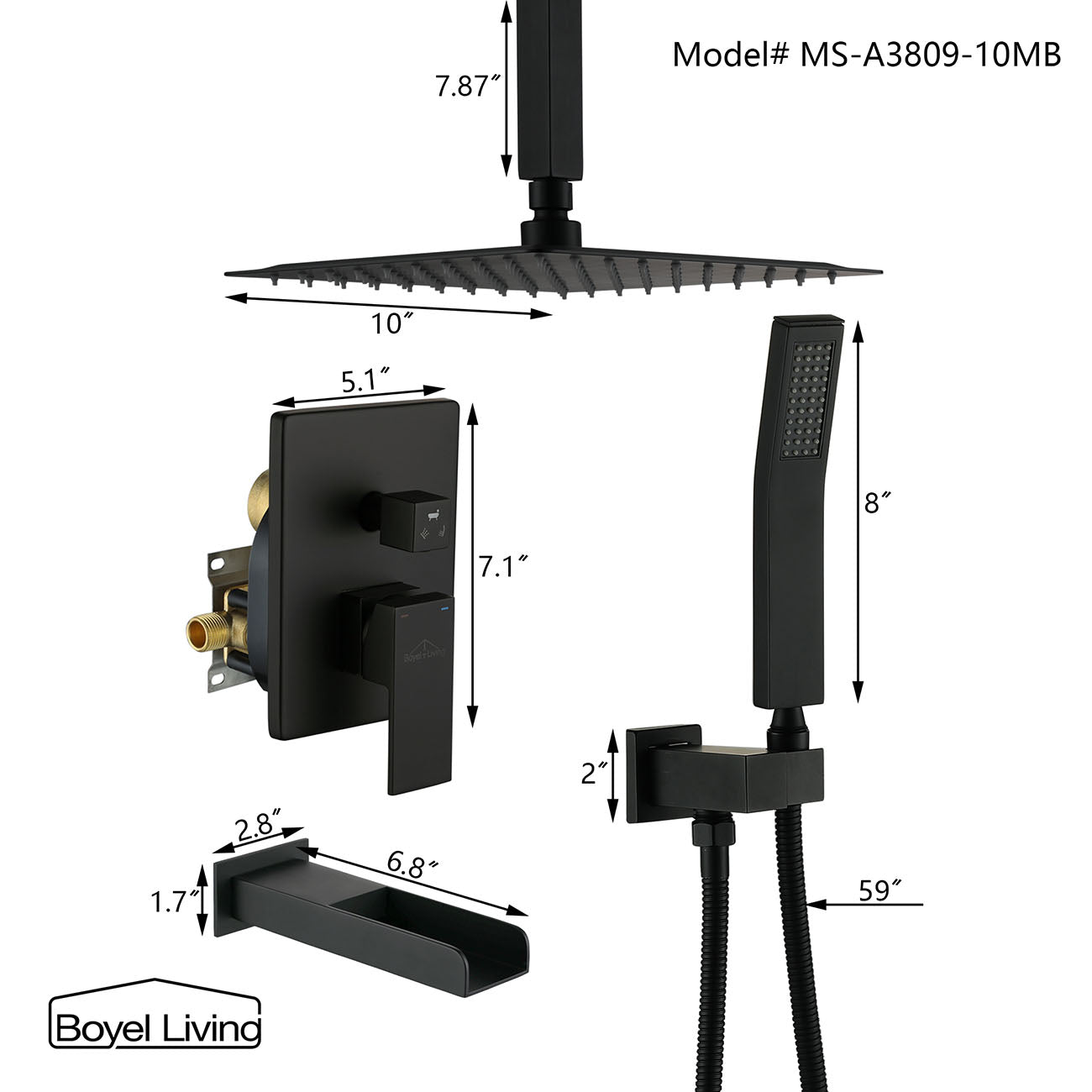MS-A3809-10MB Dimensions