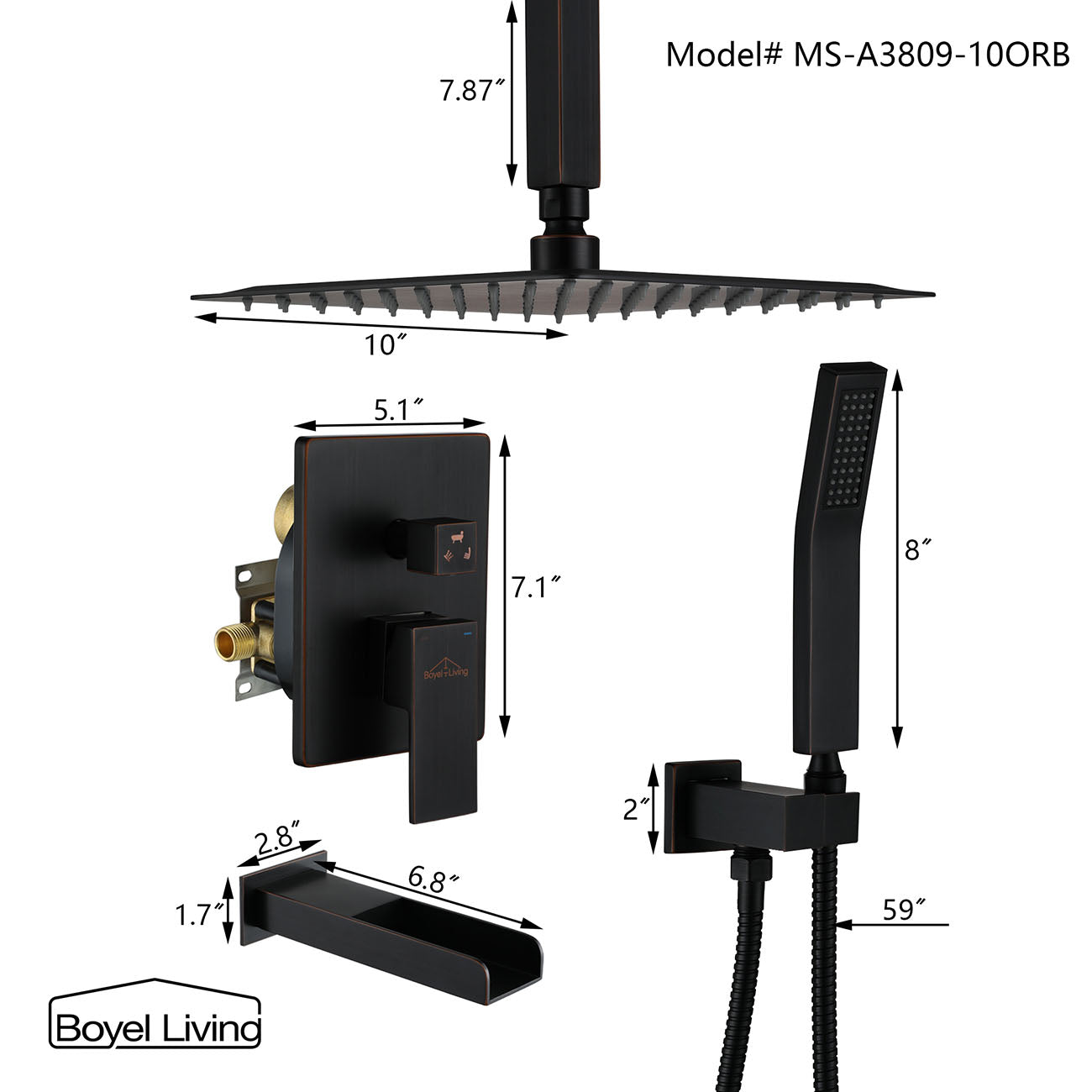 MS-A3809-10ORB Dimensions
