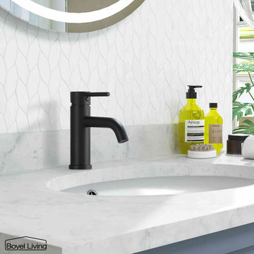 Matte Black Deck Mount Single Hole Single Handle Bathroom Faucet