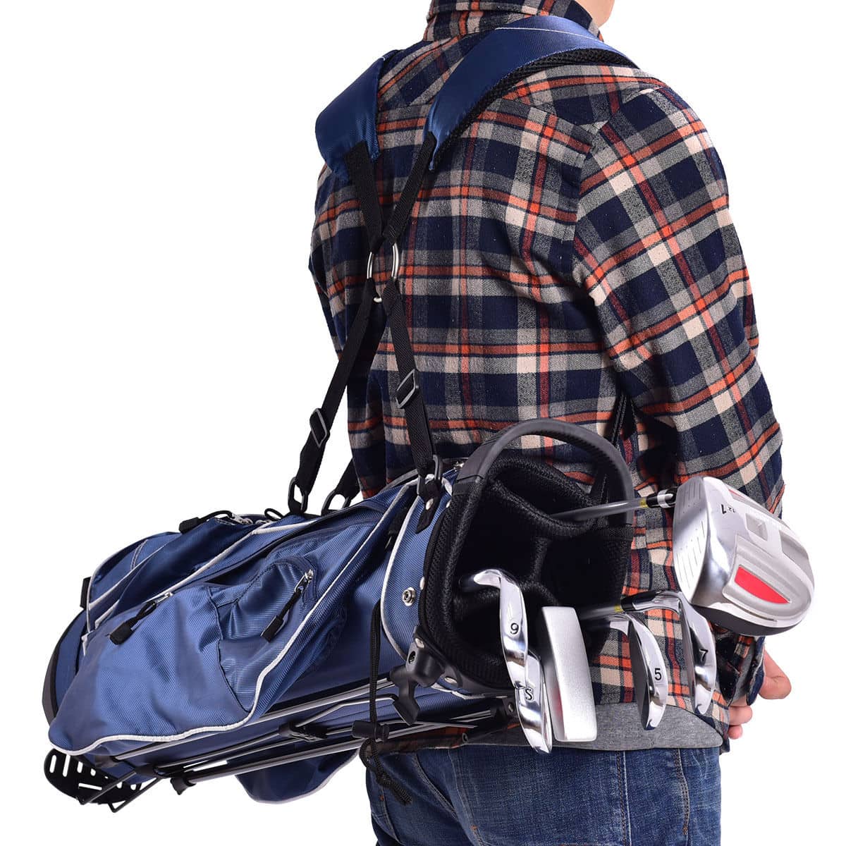 Golf Stand Cart Bag with 4 Way Divider Carry Organizer Pockets
