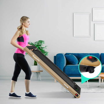 2 in 1 Folding Treadmill with Bluetooth Speaker Remote Control