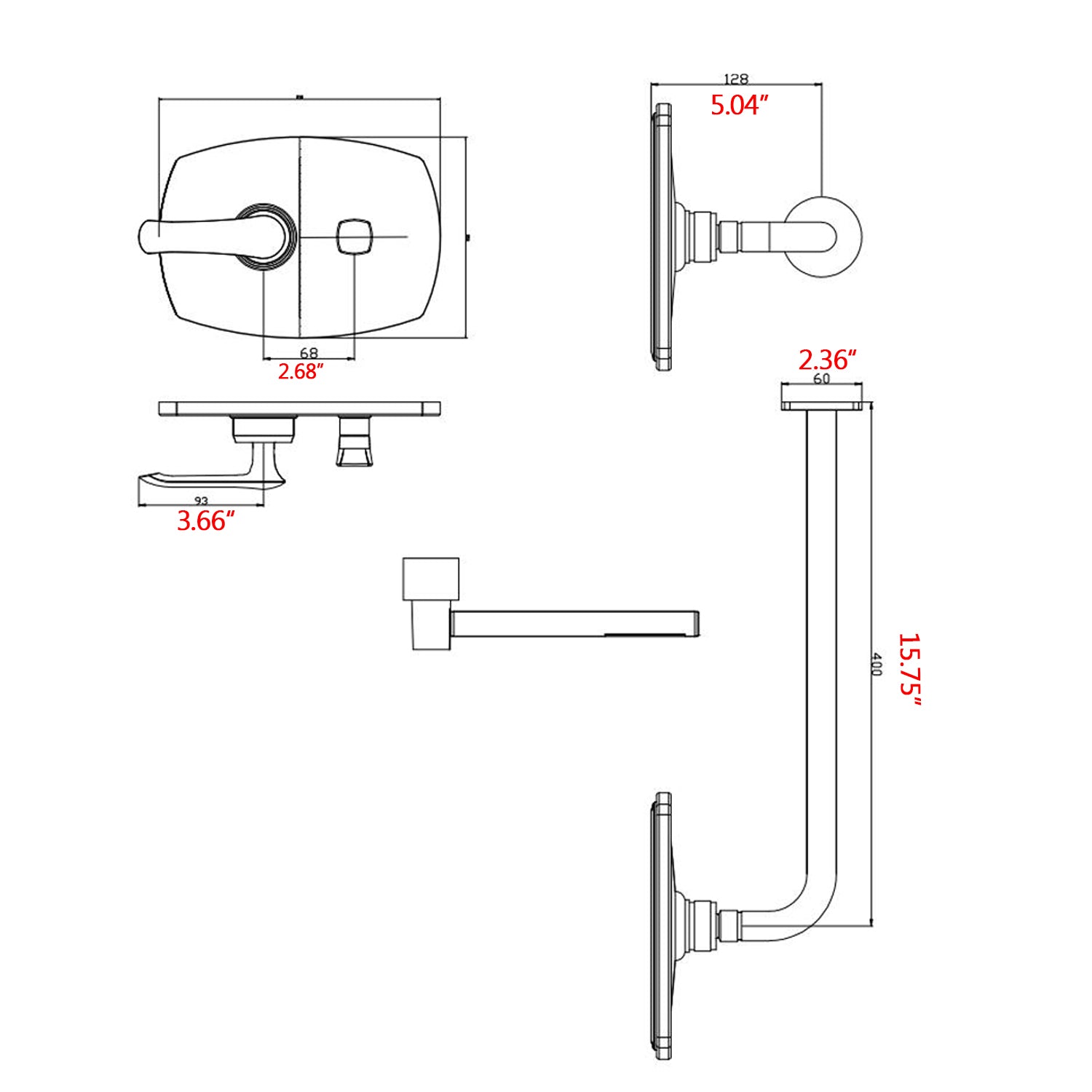 MS-BL-A3583-MB Dimensions