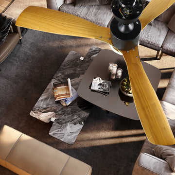 52 in. Indoor Solid Wood Chandelier Ceiling Fan with Light and Remote Control，Bulb not included